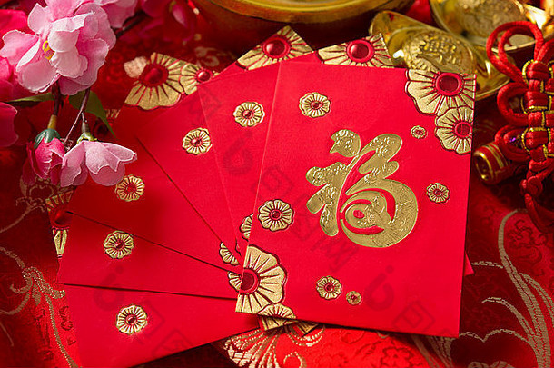 中国人一年节日装饰这战俘红色的包中国人字符意味着好《财富》杂志标志版权
