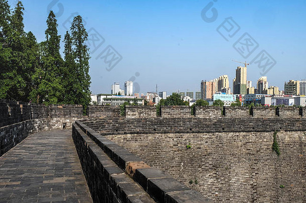 古老的墙王国荆州城市旅行武汉湖北省中国6月