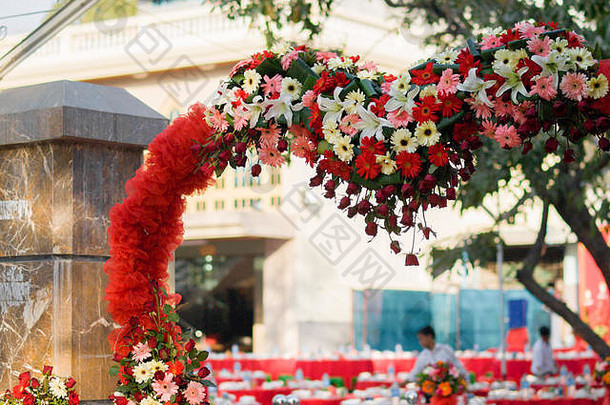 婚礼入口装饰花