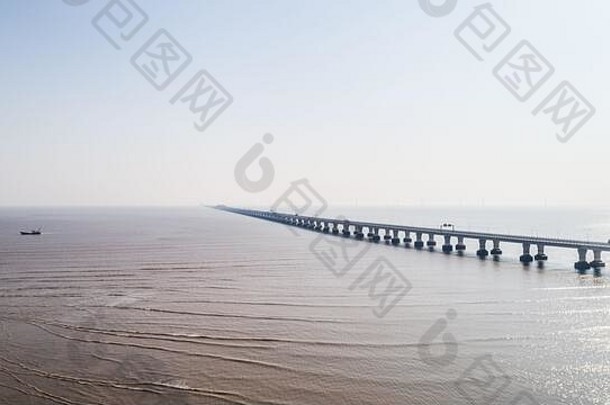 空中视图跨海桥东海桥