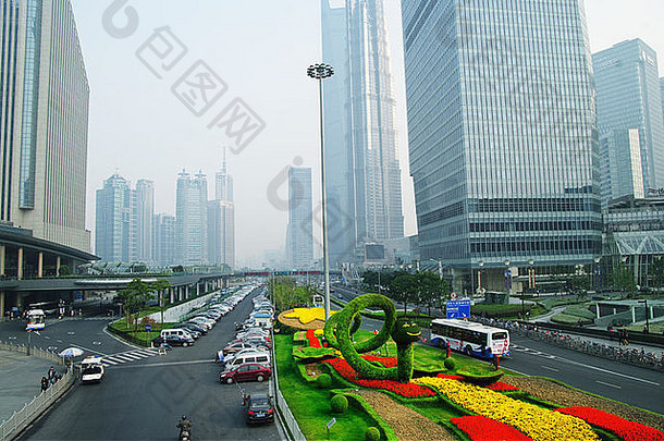 上海11月视图摩天大楼浦东业务区上海