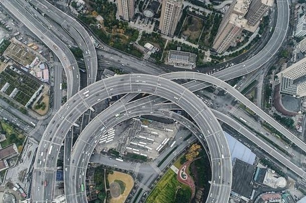 空中视图南浦桥上海