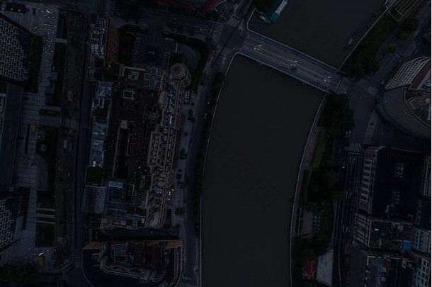 空中视图黄埔区上海黎明