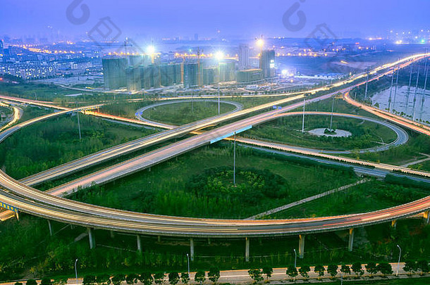 晚上视图桥城市上海中国
