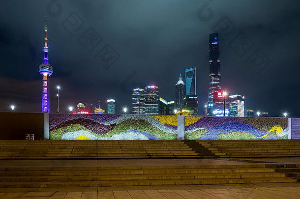 上海中国城市天际线浦东金融区