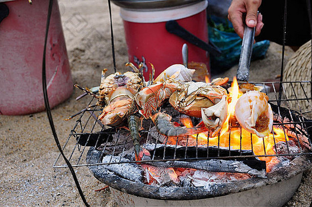 贝类烧烤海滩牙医页越南