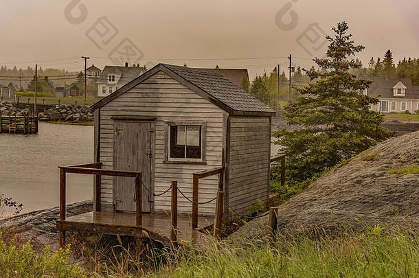 渔人棚屋<strong>蓝色的</strong>岩石路卢嫩堡新星斯科舍加拿大