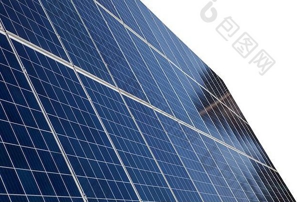 太阳能面板孤立的白色背景太阳能能源概念图片