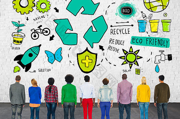 回收重用减少生物生态友好的环境概念