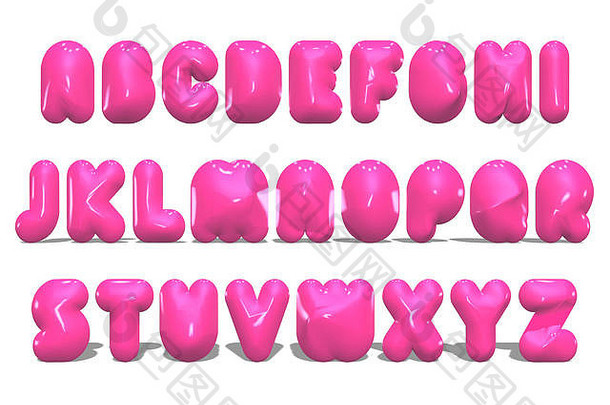粉红色的气球信字母插图