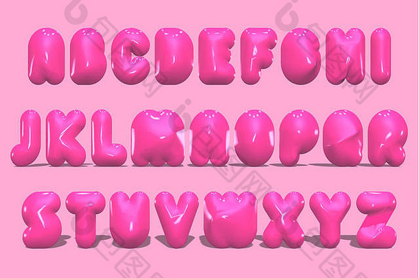 粉红色的气球信字母插图