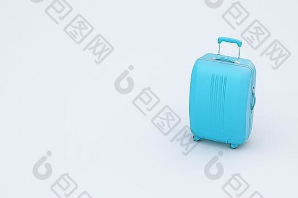现代手提箱旅行白色背景插图