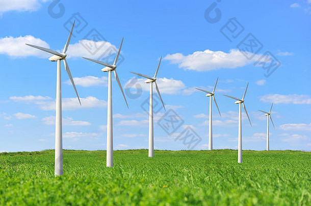 生态权力风涡轮机生成电