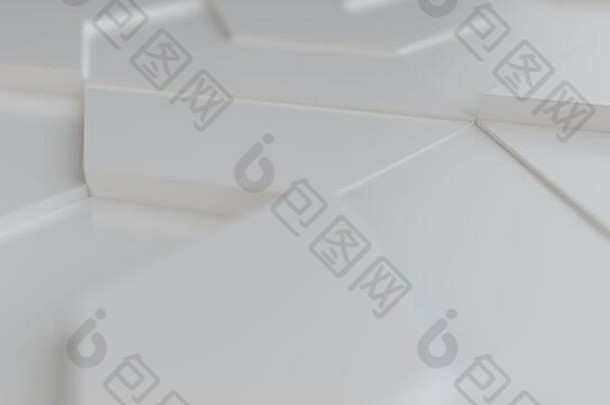 白色摘要背景技术六角三角形形状的瓷砖技术概念呈现插图
