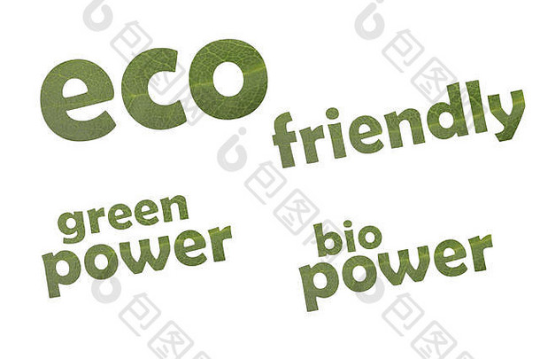 集合关键字生态友好的绿色权力生物权力减少绿色叶