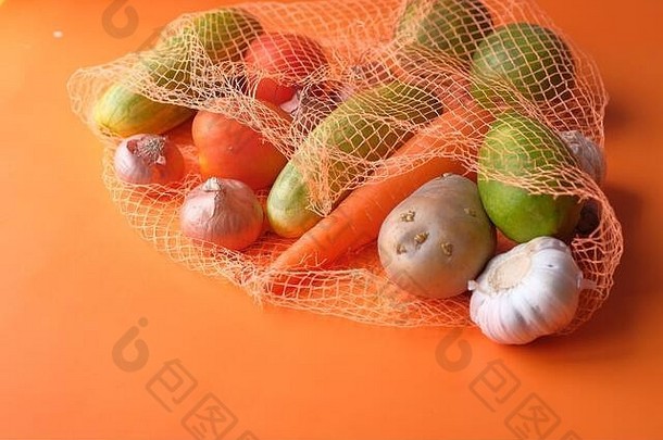 生态友好的可重用的袋新鲜的有机蔬菜