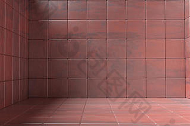 空房间地板上墙平铺的模式金属红色的颜色背景纹理横幅插图