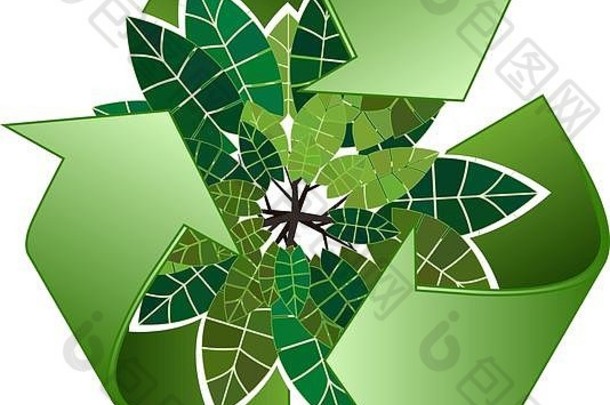 保存森林生态绿色回收标志