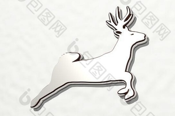 鹿画图标插图动物背景
