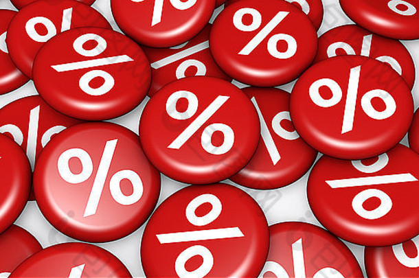 购物出售减少折扣促销概念红色的徽章百分比象征插图背景
