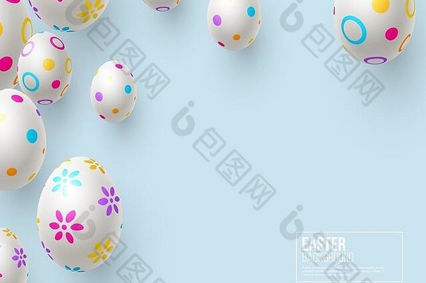 复活节假期背景画鸡蛋