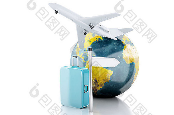 旅行手提箱飞机世界全球特拉夫