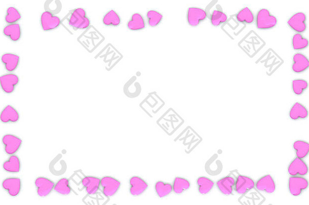 情人节一天摘要背景框架使小粉红色的心白色背景