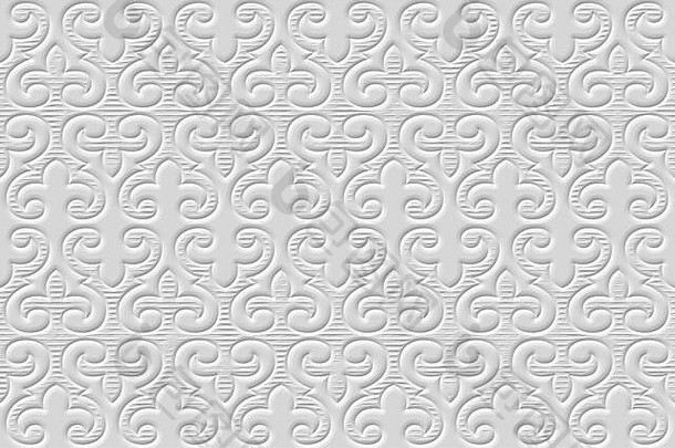 白色无缝的几何纹理折纸纸风格呈现背景