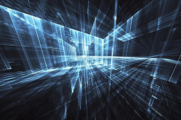 摘要技术背景图像生成的电脑分形艺术空间玻璃光影响概念高新技术