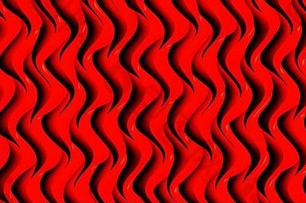 明亮的红色的波浪模式体积弯曲的行背景