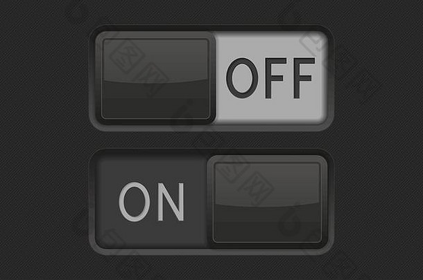 切换开关按钮黑色的接口图标