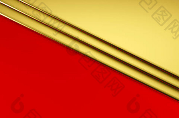 美丽的黄金红色的<strong>信封</strong>几何纸业务圣诞节背景渲染插图