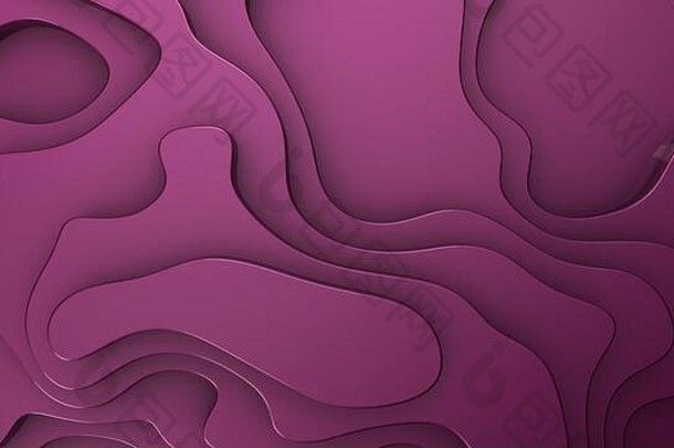 摘要提尔的紫色的地形地图背景渲染插图