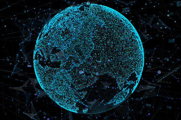 点行表面组成圆形图形全球网络连接国际意义插图