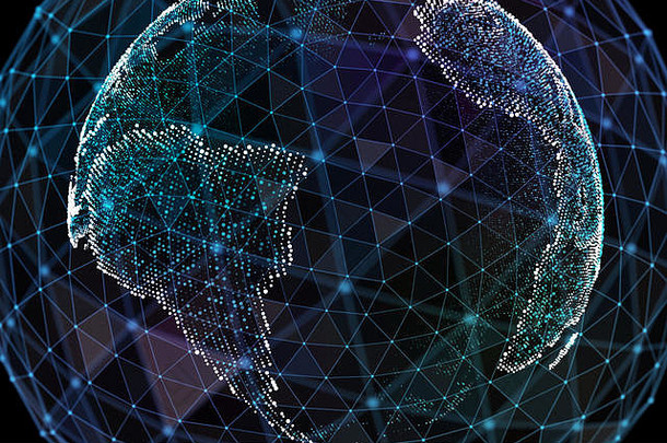 点行表面组成圆形图形全球网络连接国际意义插图
