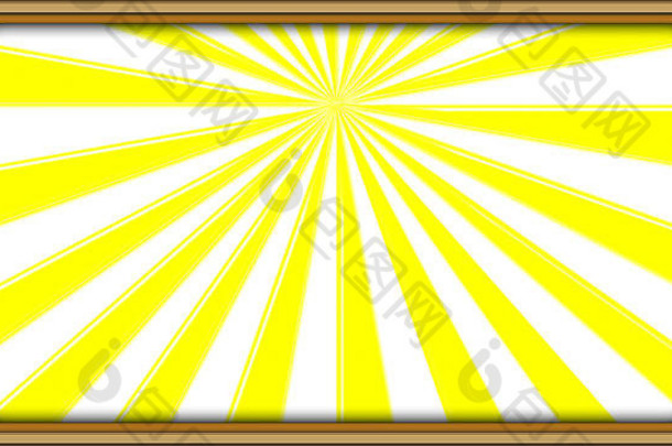 股票插图闪亮的金框架射线黄色的光矩形空背景复制空间色彩斑斓的黄色的背景