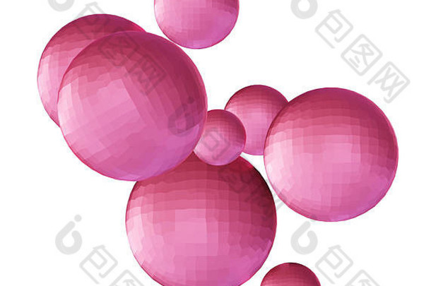 粉红色的球体插图