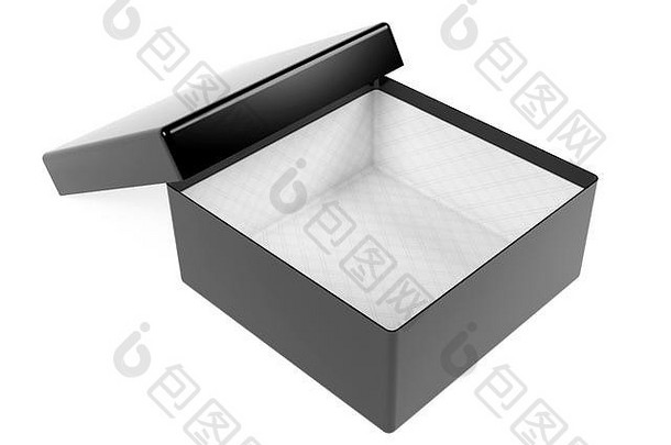 黑色的空礼物盒子盒子呈现插图孤立的