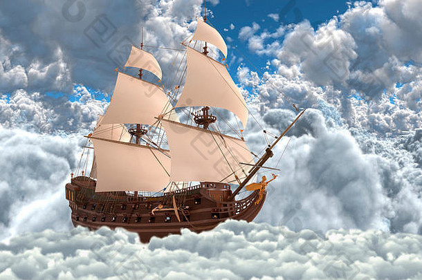 帆船飞行云插图