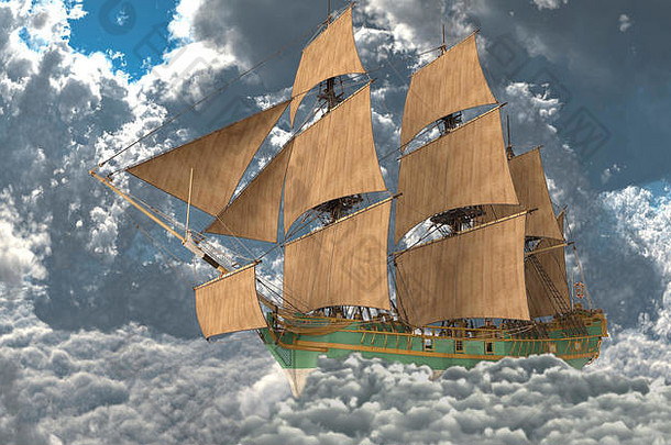 帆船飞行云插图