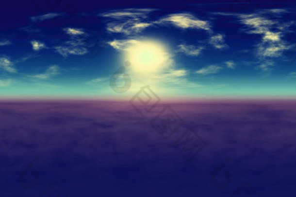 环境学位赫德里地图球形全景插图背景equirectangular投影充满活力的蓝色的天空太阳