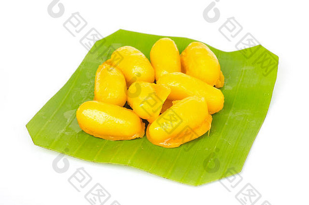 梅德卡努恩传统的泰国甜点使主要组合大米椰子牛奶糖