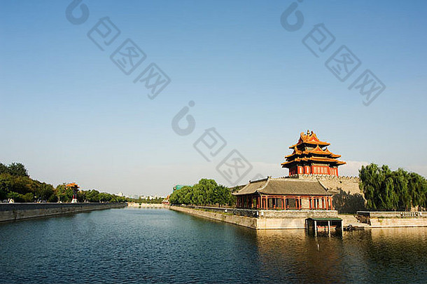 宫墙塔包围护城河被禁止的城市宫博物馆联合国教科文组织世界遗产网站北京中国