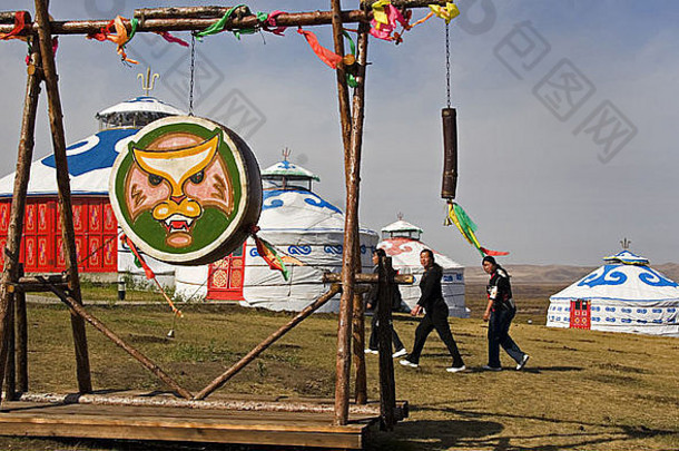 庆祝活动嘿山tou村蒙古自治地区东北中国