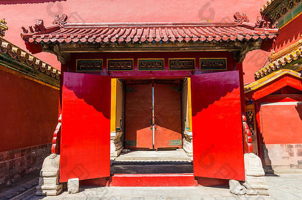 东方红色的门内部北京被禁止的城市中国