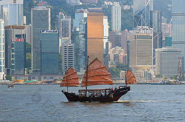杜克岭传统的中国人航行垃圾在香港香港