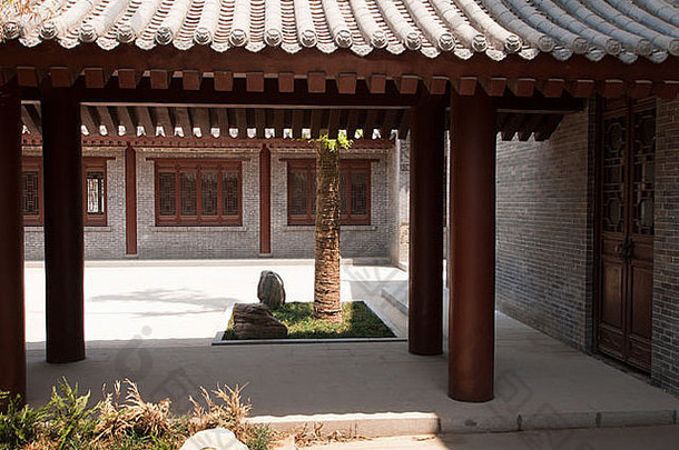 传统的中国人院子里住宅咸阳中国