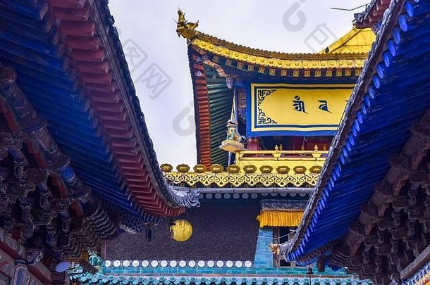 西宁青海中国视图藏文寺庙体系结构塔尔寺修道院中国