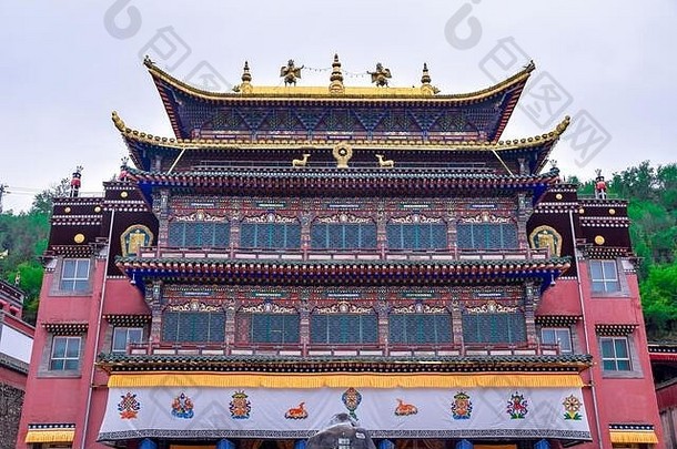 西宁青海中国视图藏文寺庙体系结构塔尔寺修道院中国