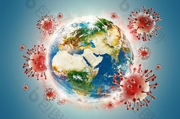 高决议冠状病毒概念受感染的世界地球危险的亚洲法律顾问电晕病毒红色的蒂尔背景呈现